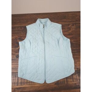 Van Heusen Blue Quilted Style Zipper‎ Front Vest XL